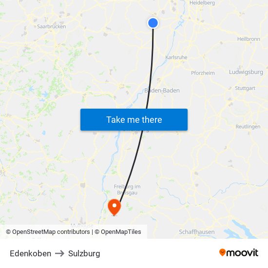 Edenkoben to Sulzburg map