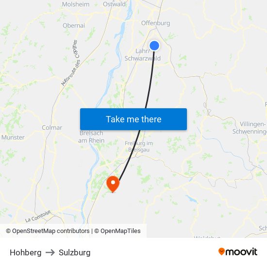 Hohberg to Sulzburg map