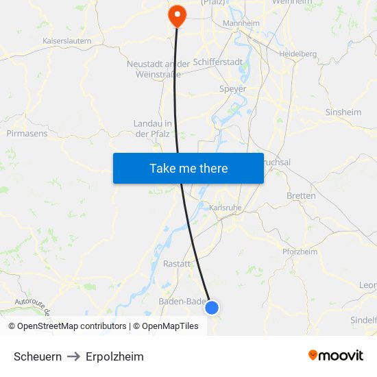 Scheuern to Erpolzheim map