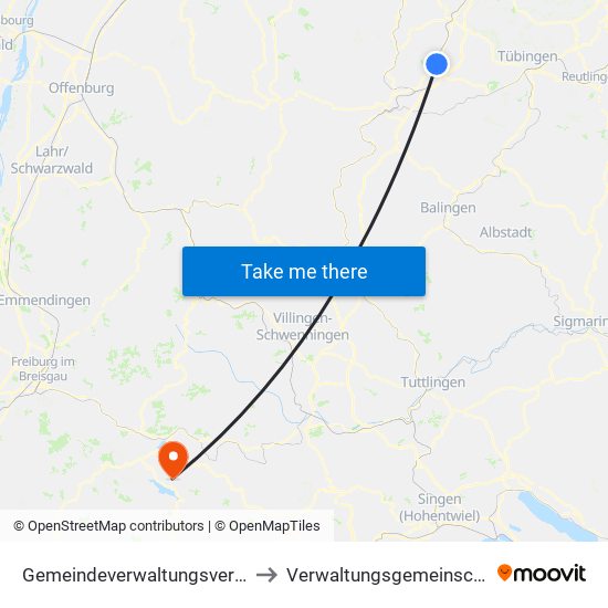 Gemeindeverwaltungsverband Oberes Gäu to Verwaltungsgemeinschaft Schluchsee map