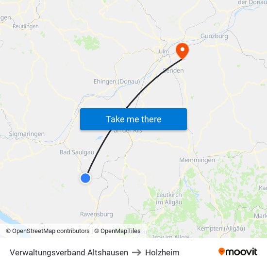 Verwaltungsverband Altshausen to Holzheim map