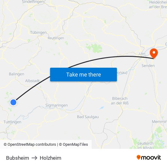 Bubsheim to Holzheim map