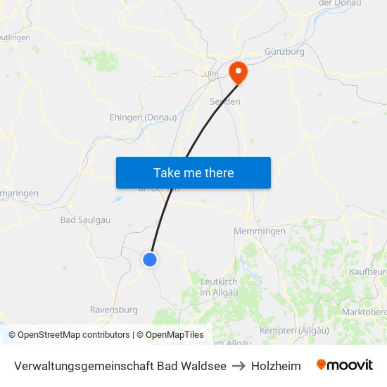 Verwaltungsgemeinschaft Bad Waldsee to Holzheim map