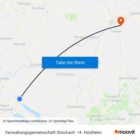 Verwaltungsgemeinschaft Stockach to Holzheim map