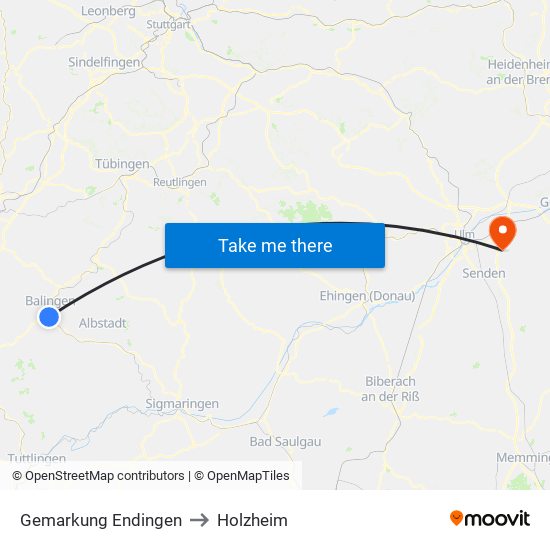 Gemarkung Endingen to Holzheim map