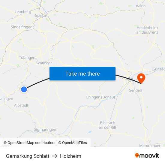 Gemarkung Schlatt to Holzheim map