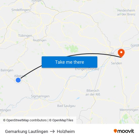 Gemarkung Lautlingen to Holzheim map