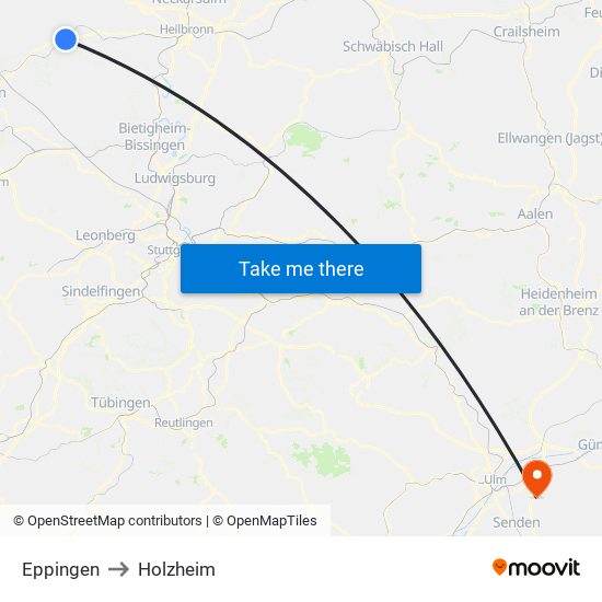 Eppingen to Holzheim map