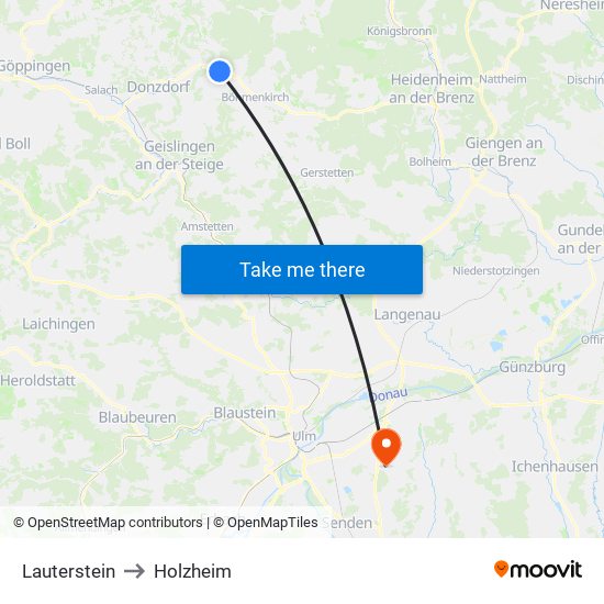 Lauterstein to Holzheim map
