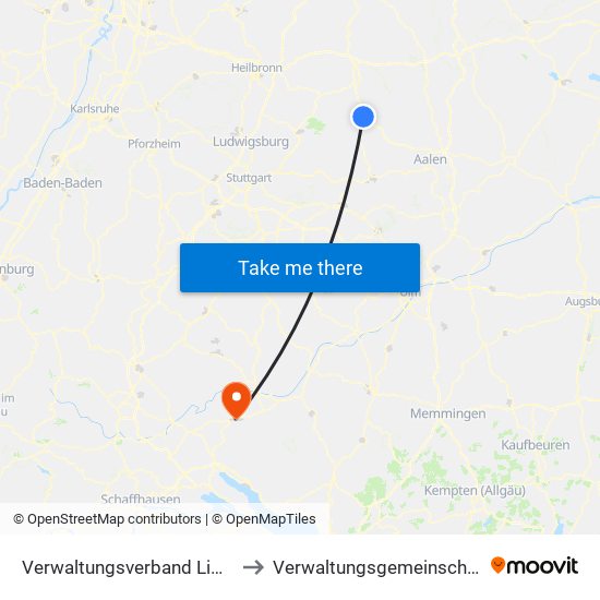 Verwaltungsverband Limpurger Land to Verwaltungsgemeinschaft Meßkirch map