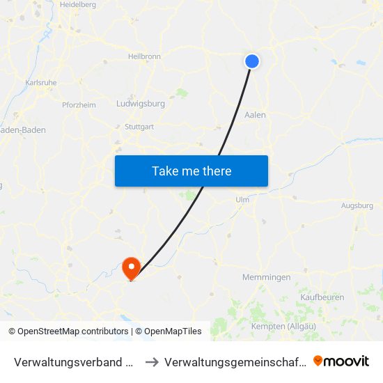 Verwaltungsverband Crailsheim to Verwaltungsgemeinschaft Meßkirch map