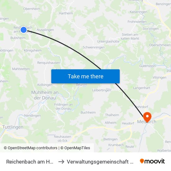 Reichenbach am Heuberg to Verwaltungsgemeinschaft Meßkirch map