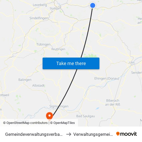 Gemeindeverwaltungsverband Plüderhausen-Urbach to Verwaltungsgemeinschaft Meßkirch map