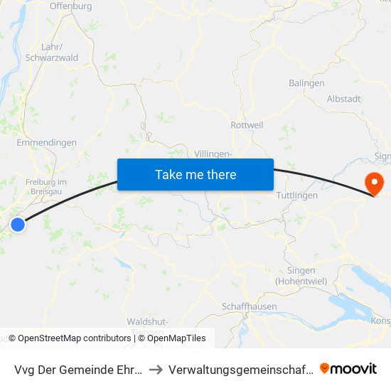 Vvg Der Gemeinde Ehrenkirchen to Verwaltungsgemeinschaft Meßkirch map