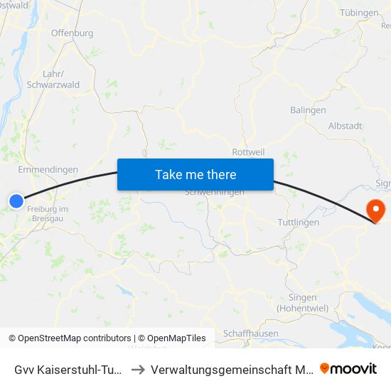 Gvv Kaiserstuhl-Tuniberg to Verwaltungsgemeinschaft Meßkirch map