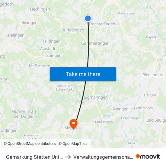 Gemarkung Stetten Unter Holstein to Verwaltungsgemeinschaft Meßkirch map