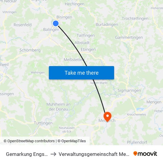 Gemarkung Engstlatt to Verwaltungsgemeinschaft Meßkirch map