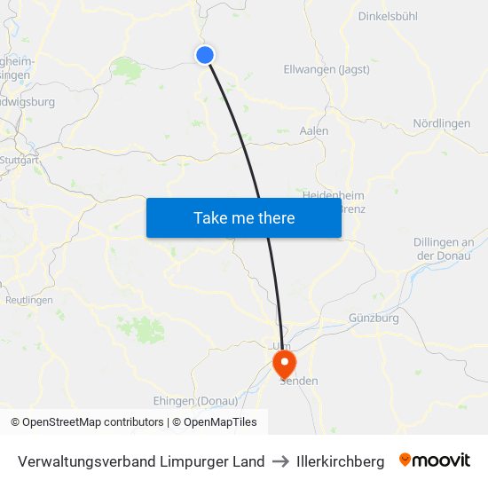 Verwaltungsverband Limpurger Land to Illerkirchberg map