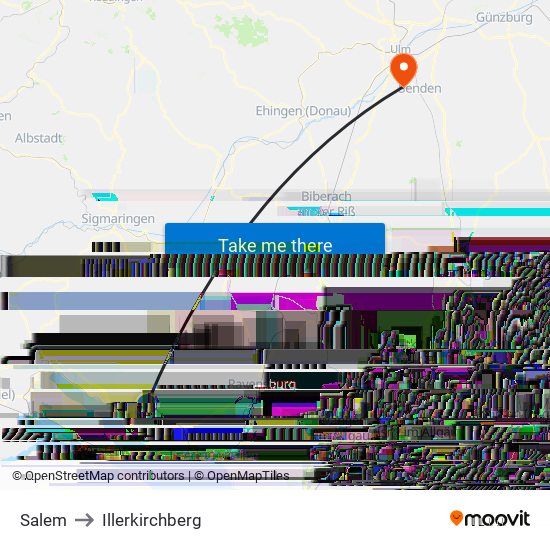 Salem to Illerkirchberg map