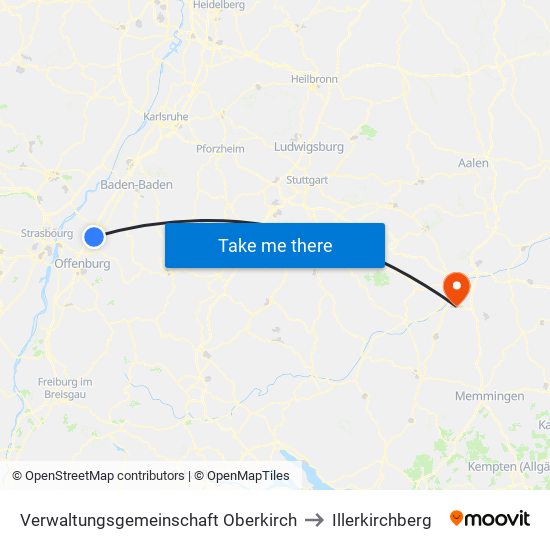 Verwaltungsgemeinschaft Oberkirch to Illerkirchberg map