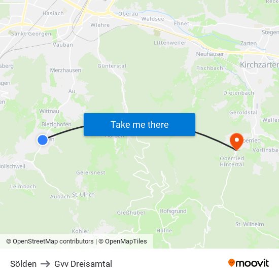 Sölden to Gvv Dreisamtal map