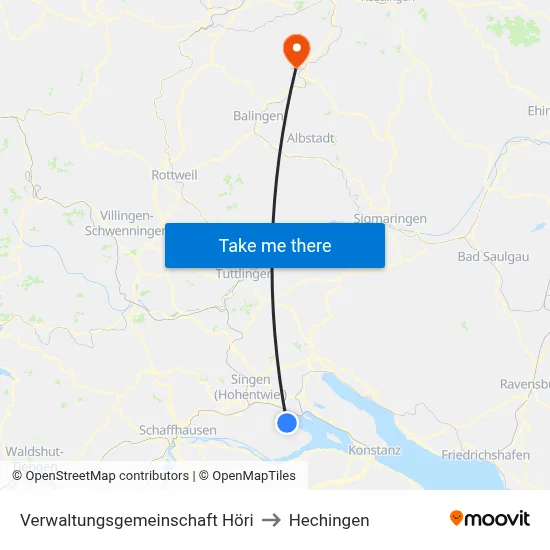 Verwaltungsgemeinschaft Höri to Hechingen map
