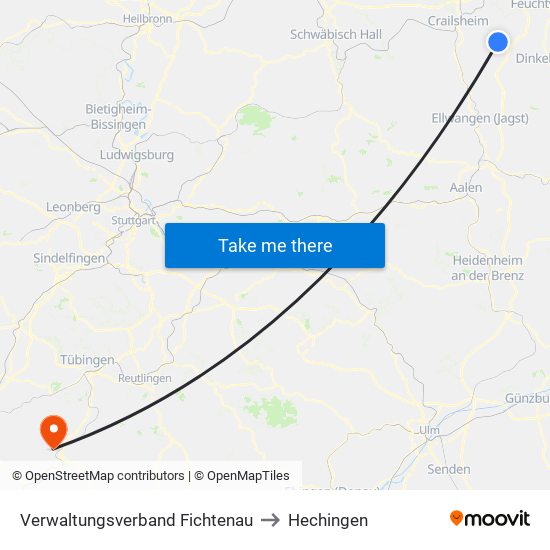 Verwaltungsverband Fichtenau to Hechingen map