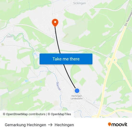 Gemarkung Hechingen to Hechingen map