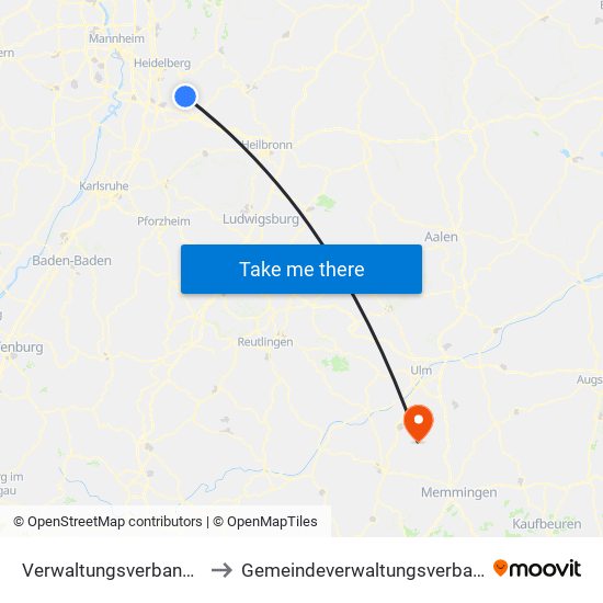 Verwaltungsverband Elsenztal to Gemeindeverwaltungsverband Schwendi map