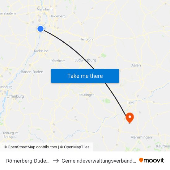 Römerberg-Dudenhofen to Gemeindeverwaltungsverband Schwendi map