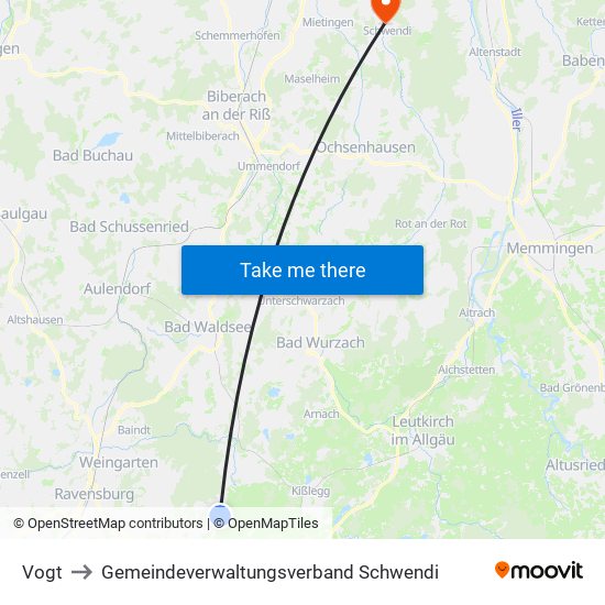 Vogt to Gemeindeverwaltungsverband Schwendi map