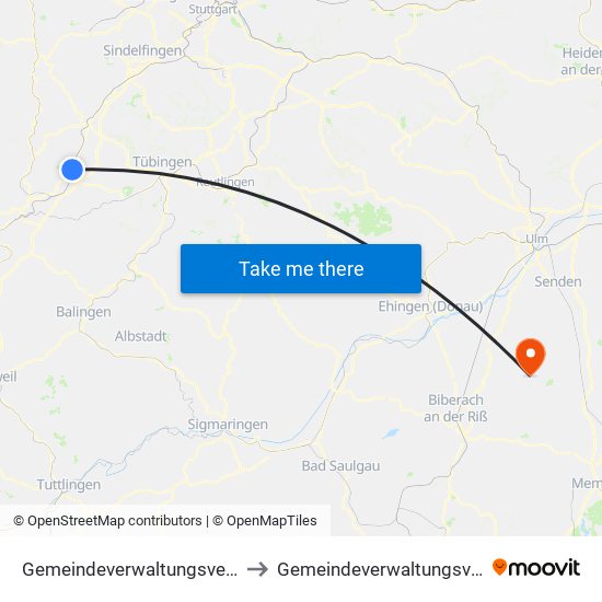 Gemeindeverwaltungsverband Oberes Gäu to Gemeindeverwaltungsverband Schwendi map