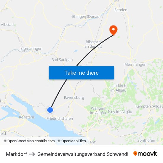 Markdorf to Gemeindeverwaltungsverband Schwendi map