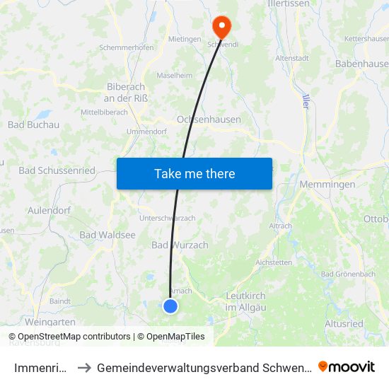 Immenried to Gemeindeverwaltungsverband Schwendi map