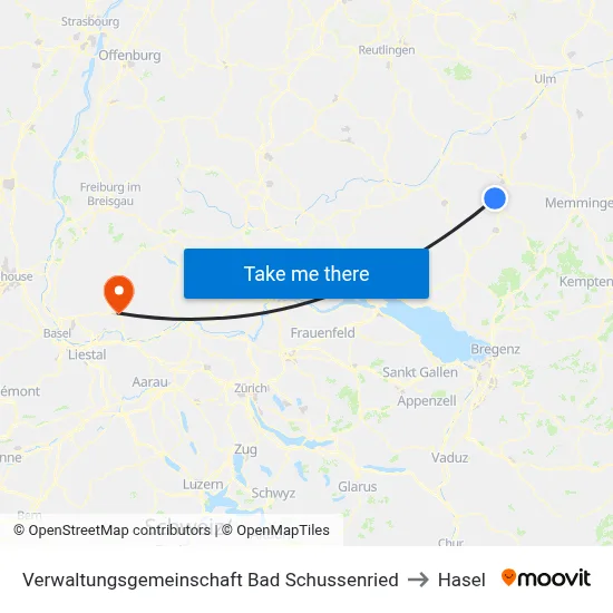 Verwaltungsgemeinschaft Bad Schussenried to Hasel map
