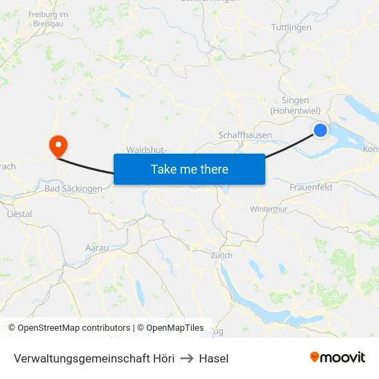 Verwaltungsgemeinschaft Höri to Hasel map