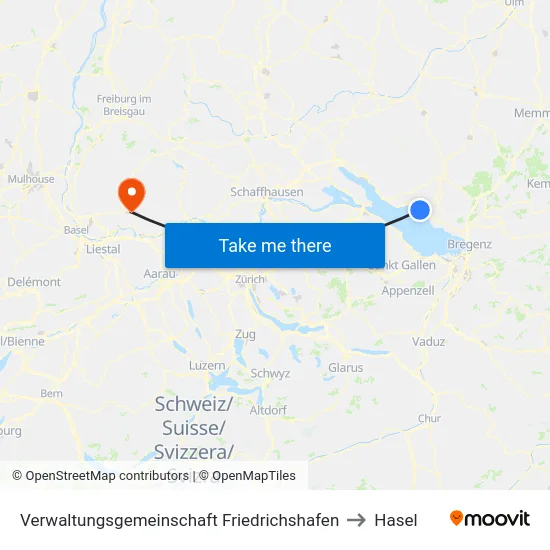 Verwaltungsgemeinschaft Friedrichshafen to Hasel map