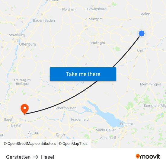 Gerstetten to Hasel map