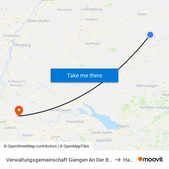 Verwaltungsgemeinschaft Giengen An Der Brenz to Hasel map