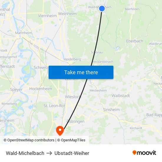 Wald-Michelbach to Ubstadt-Weiher map