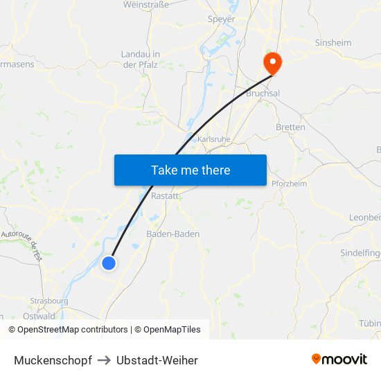 Muckenschopf to Ubstadt-Weiher map