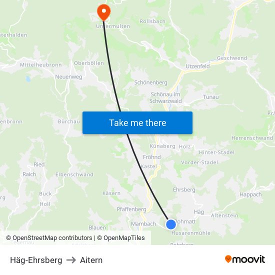 Häg-Ehrsberg to Aitern map