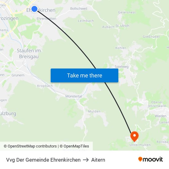 Vvg Der Gemeinde Ehrenkirchen to Aitern map