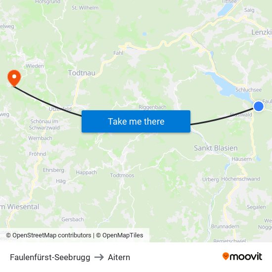 Faulenfürst-Seebrugg to Aitern map