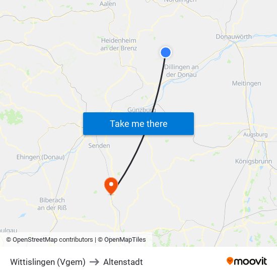 Wittislingen (Vgem) to Altenstadt map