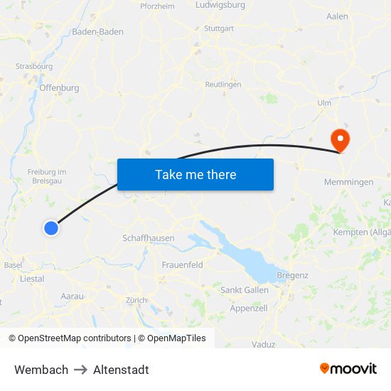 Wembach to Altenstadt map