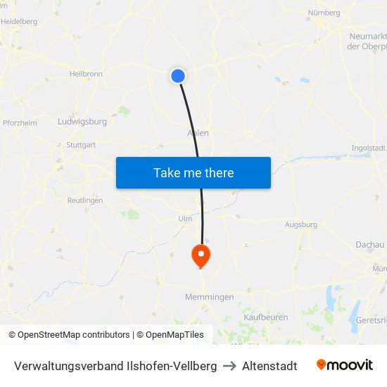 Verwaltungsverband Ilshofen-Vellberg to Altenstadt map