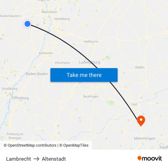 Lambrecht to Altenstadt map