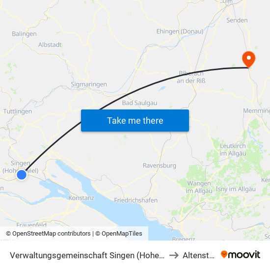 Verwaltungsgemeinschaft Singen (Hohentwiel) to Altenstadt map