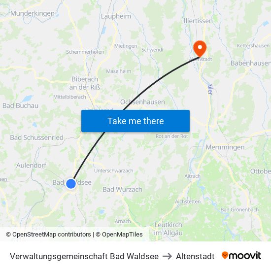 Verwaltungsgemeinschaft Bad Waldsee to Altenstadt map